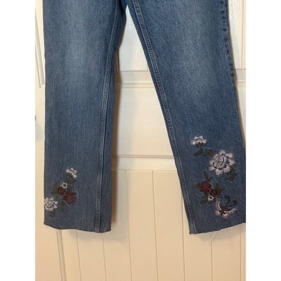 Reformation Cynthia High Rise Straight Jeans Fauna Embroidery 26 - Picture 11 of 11
